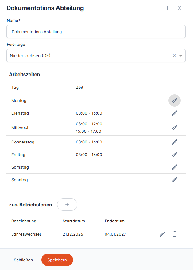 ARBEITSZEITEN